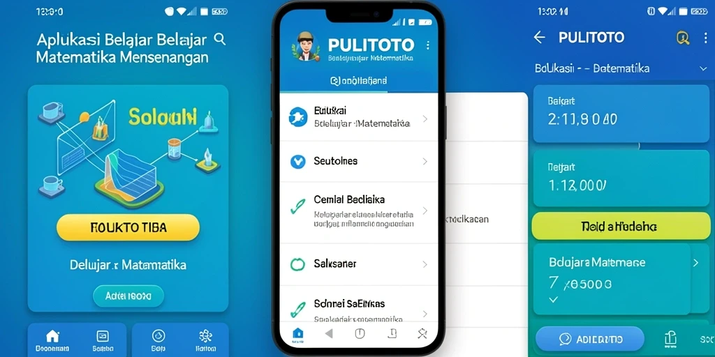 Antarmuka aplikasi PULITOTO yang menarik saat belajar matematika.