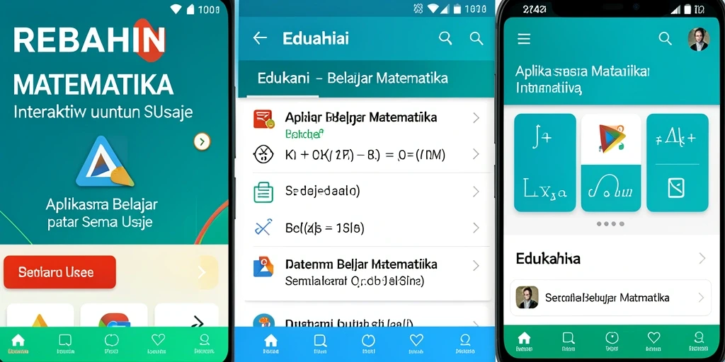 Tampilan antarmuka REBAHIN yang ramah pengguna untuk belajar matematika.