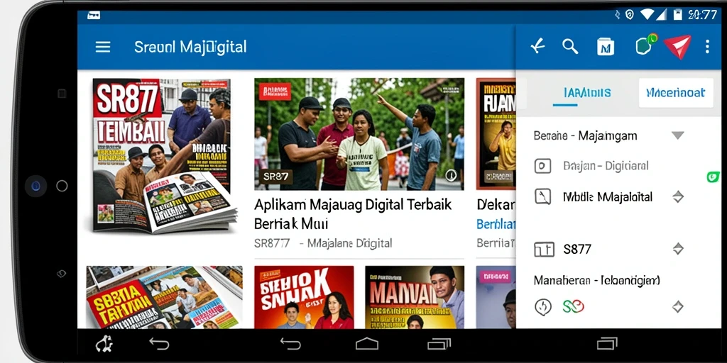 Tampilan antarmuka aplikasi Majalah Digital SR877.