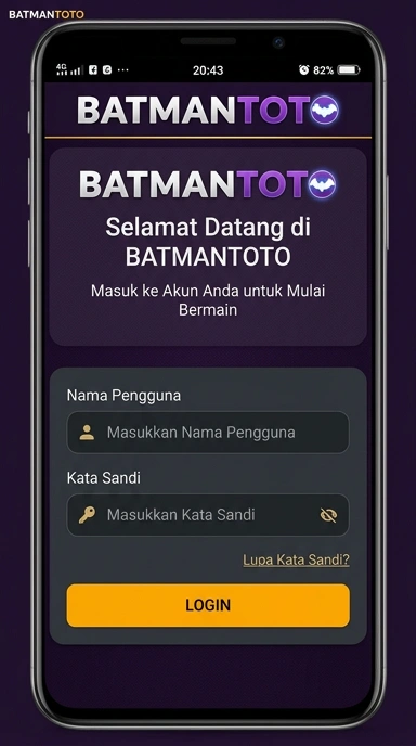 Tampilan halaman login batmantoto