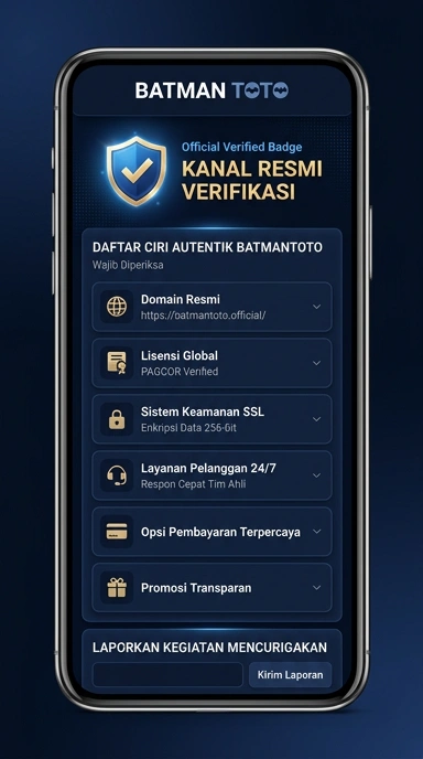 Tampilan kanal resmi batmantoto